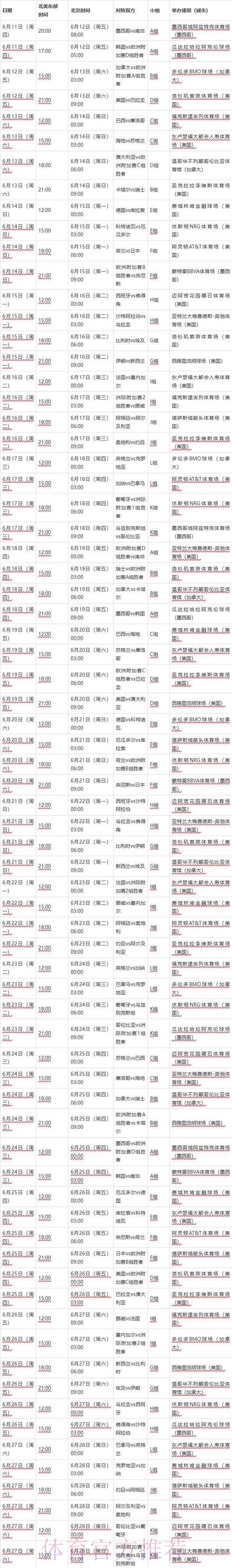 2026世界杯比赛时间实时更新最新时间表官网入口